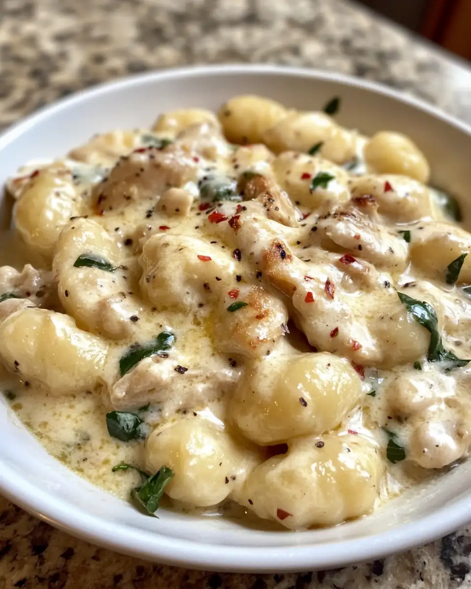 Final dish - Creamy Comfort: Irresistible Asiago Chicken Gnocchi Delight