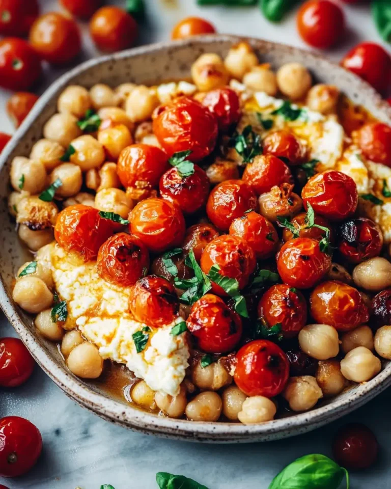 Sizzling Sensation: Baked Feta Chickpeas with Roasted Cherry Tomatoes - Featured Image