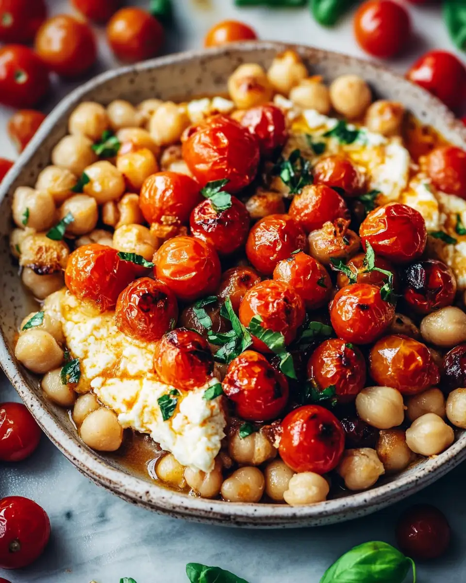 Sizzling Sensation: Baked Feta Chickpeas with Roasted Cherry Tomatoes - Featured Image