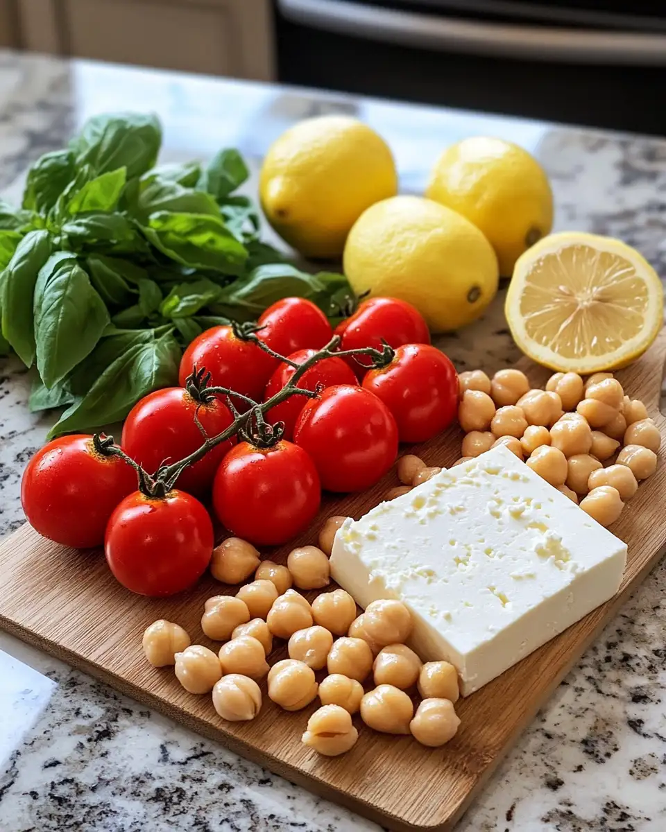 Ingredients for Sizzling Sensation: Baked Feta Chickpeas with Roasted Cherry Tomatoes