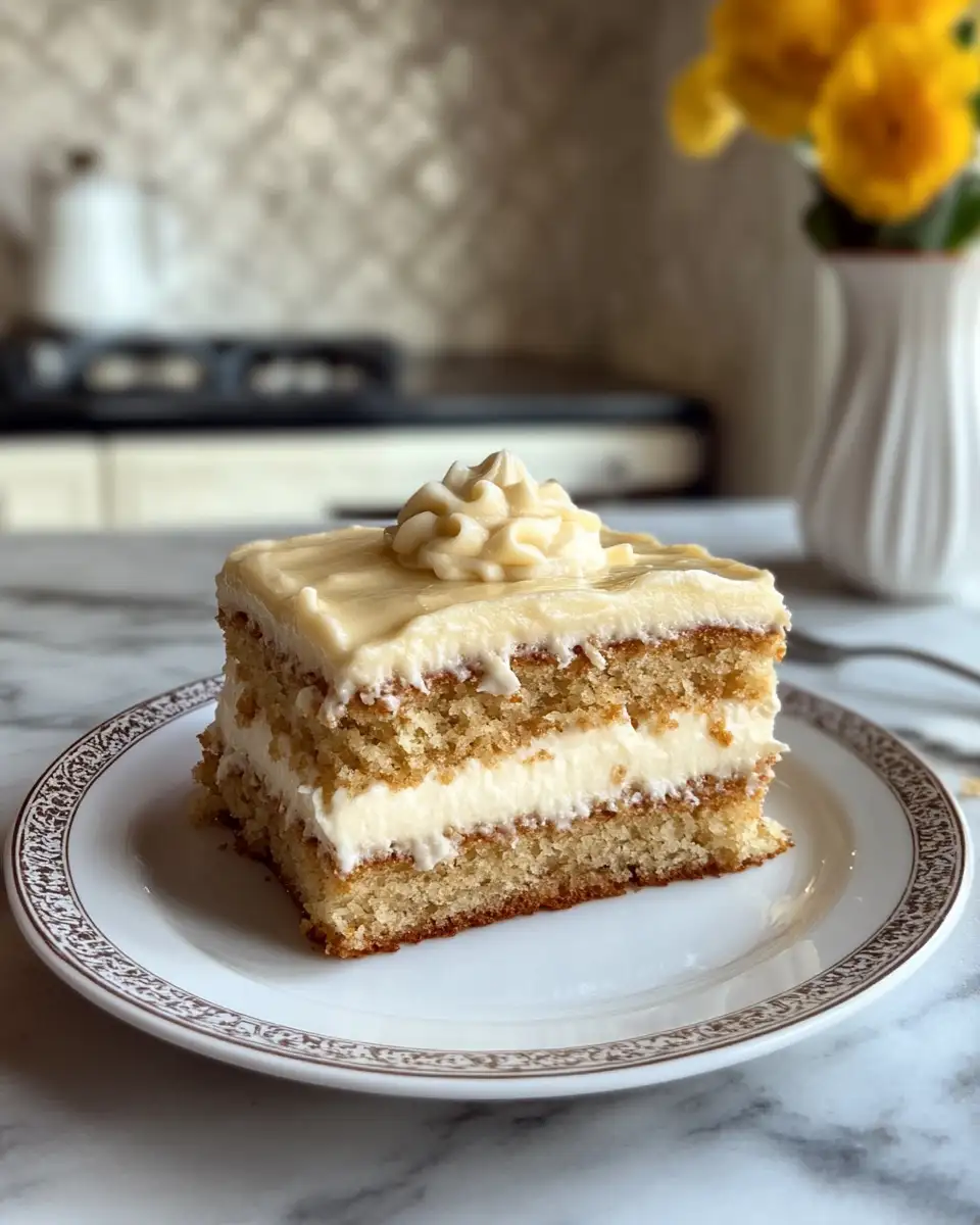 Final dish - Irresistible Banana Cake Bliss with Cream Cheese Icing Delight