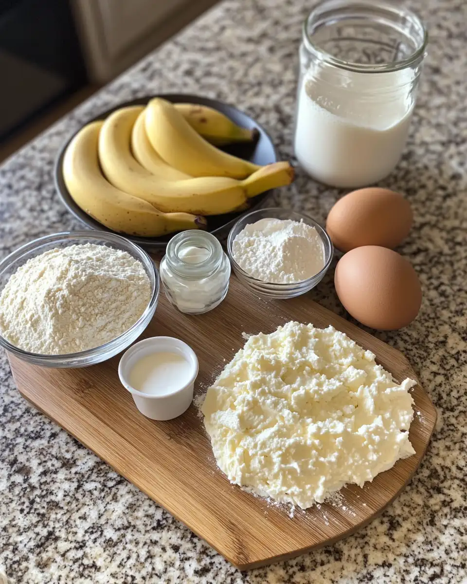 Ingredients for Irresistible Banana Cake Bliss with Cream Cheese Icing Delight