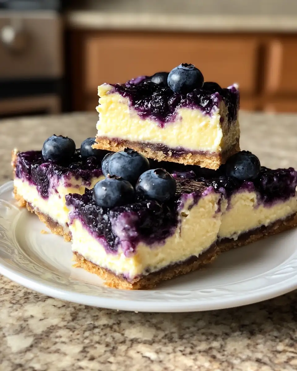 Bursting with Flavor: Blueberry Lemon Cheesecake Bars Delight 6 Final dish - Bursting with Flavor: Blueberry Lemon Cheesecake Bars Delight