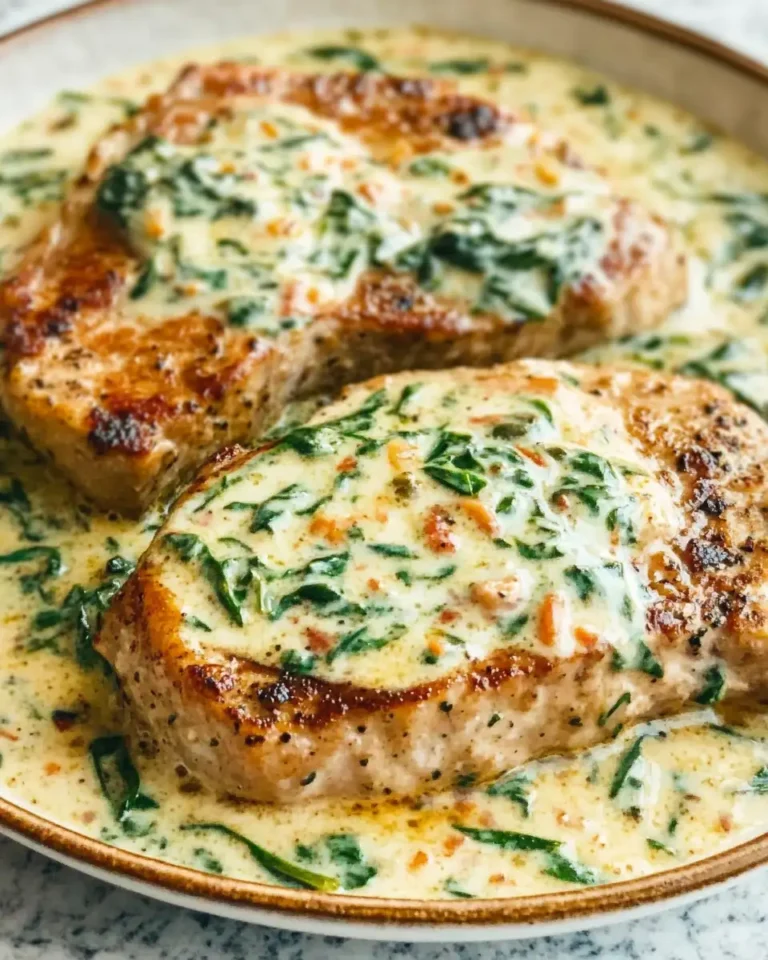 Savor the Flavor: Boneless Pork Chops with Creamy Garlic Spinach Sauce - Featured Image