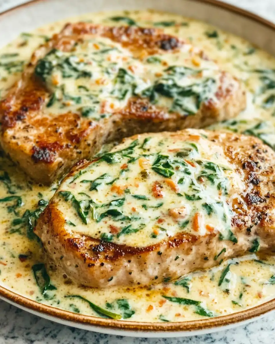 Savor the Flavor: Boneless Pork Chops with Creamy Garlic Spinach Sauce - Featured Image