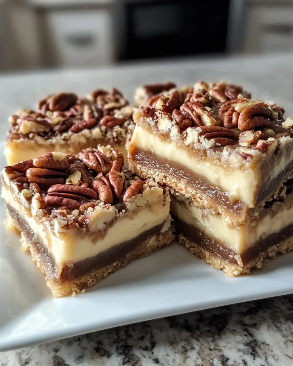 Decadent Delight: Indulge in Caramel Pecan Cream Bars 6 Final dish - Decadent Delight: Indulge in Caramel Pecan Cream Bars