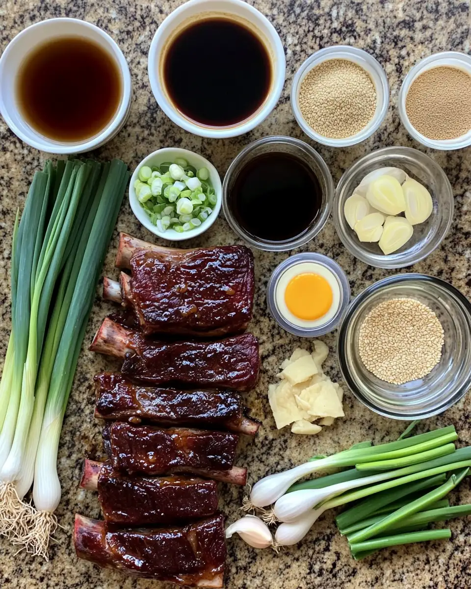 Ingredients for Melt-in-Your-Mouth Caramelized Slow Roast Asian Beef Short Rib Delight