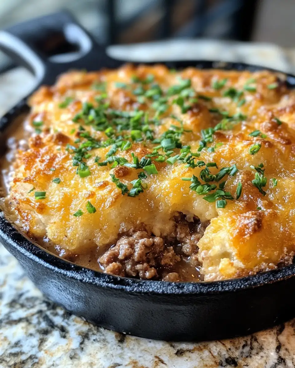 Savor the Flavor: Cheddar Bay Ground Beef Cobbler Delight 6 Final dish - Savor the Flavor: Cheddar Bay Ground Beef Cobbler Delight