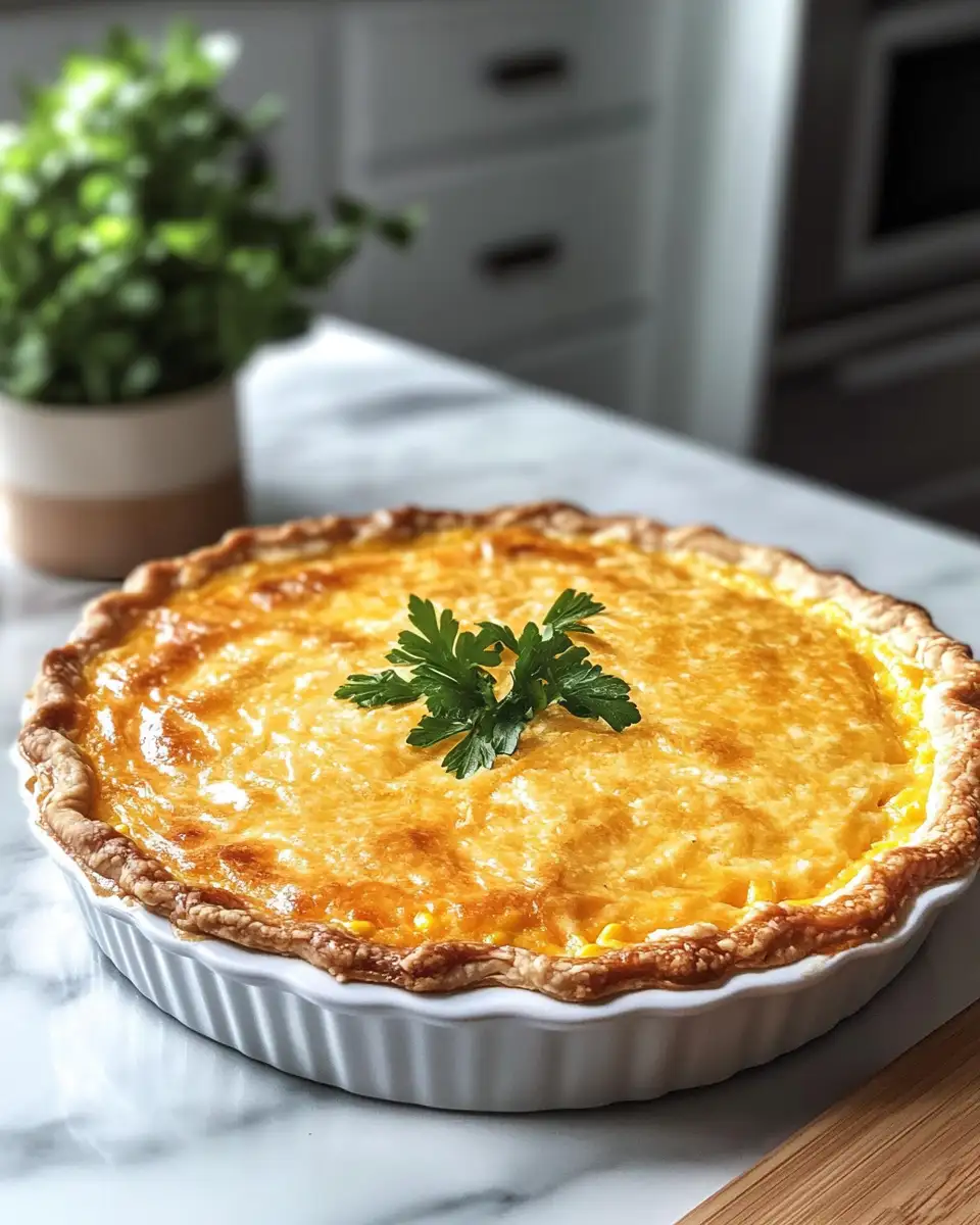 Final dish - Cheesy Comfort: Dive into the Irresistible Cheddar Sweet Corn Pie