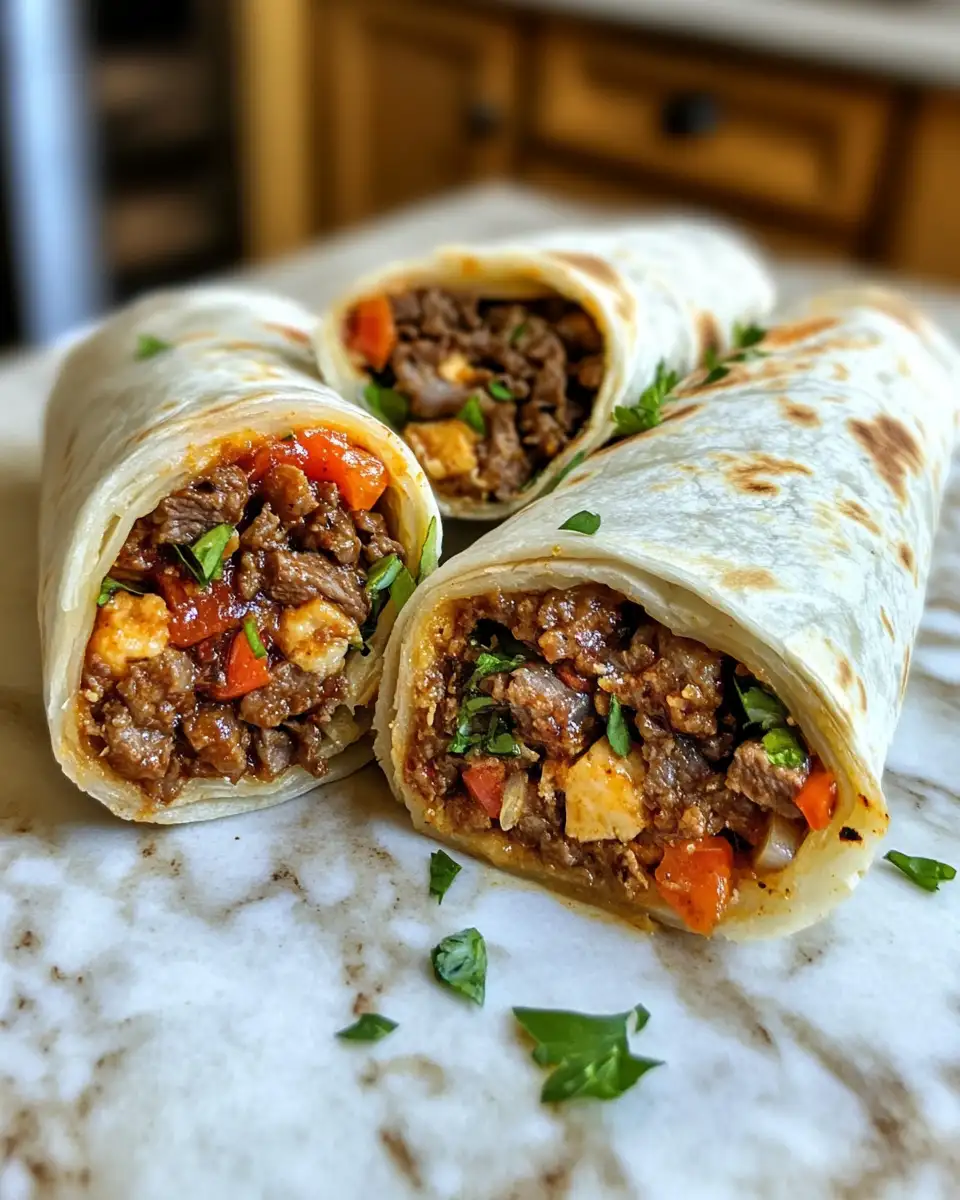Final dish - Cheesy Beef Wraps Recipe: A Savory Delight in Every Bite