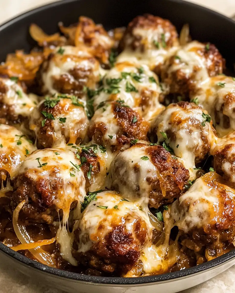 Melting Into Flavor: Cheesy French Onion Meatballs Delight - Featured Image
