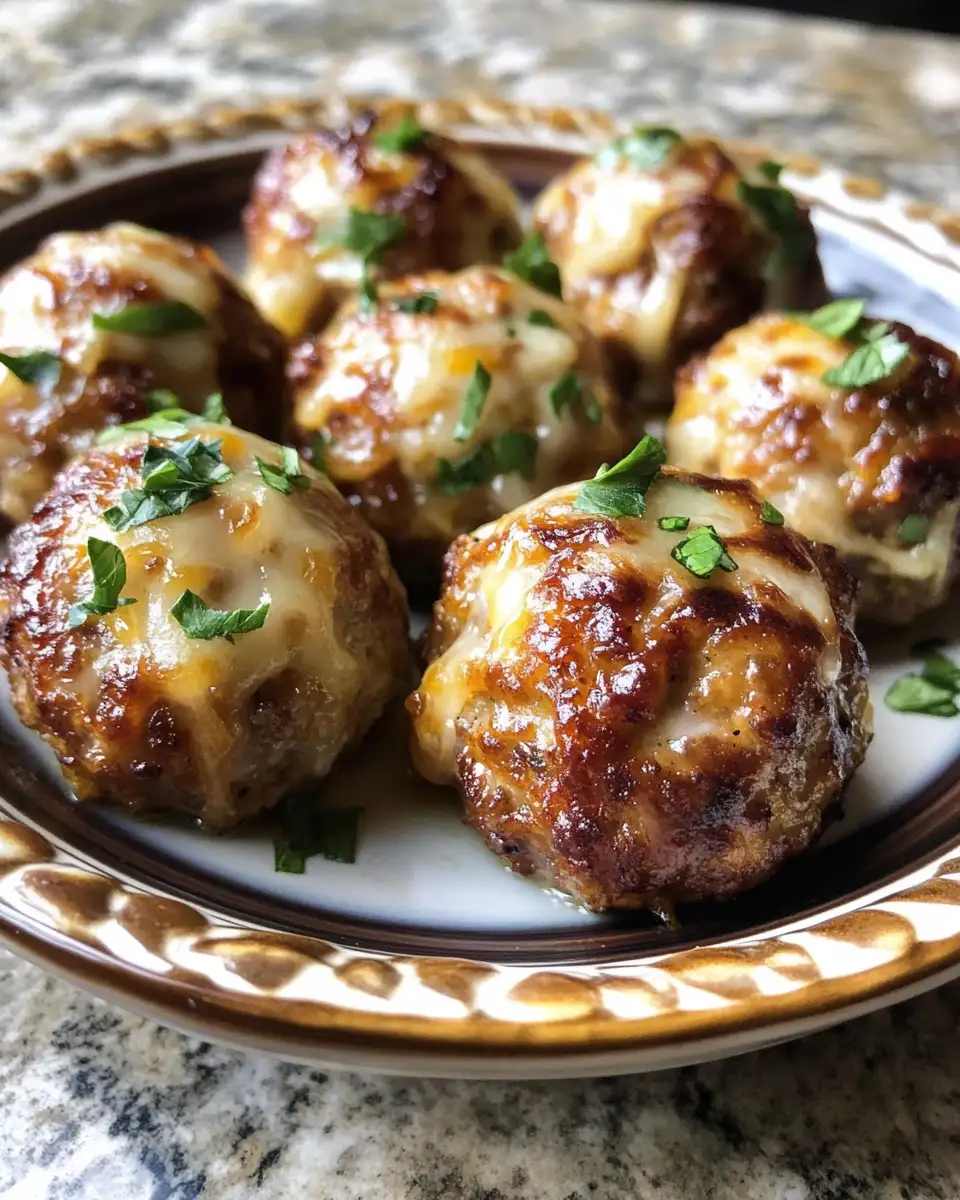 Melting Into Flavor: Cheesy French Onion Meatballs Delight 6 Final dish - Melting Into Flavor: Cheesy French Onion Meatballs Delight