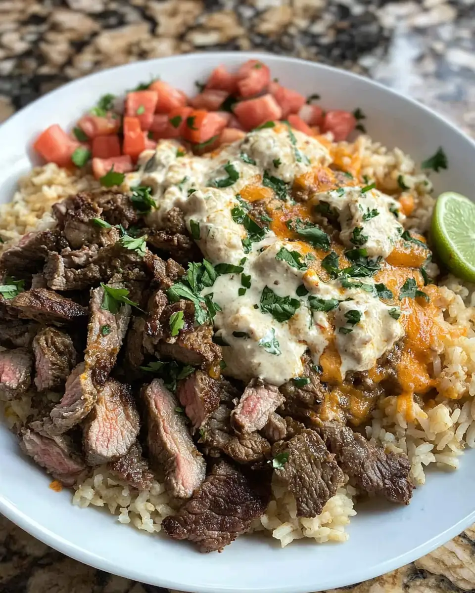 Irresistible Cheesy Steak & Queso Rice Bowl: A Flavor Explosion in Every Bite - Featured Image