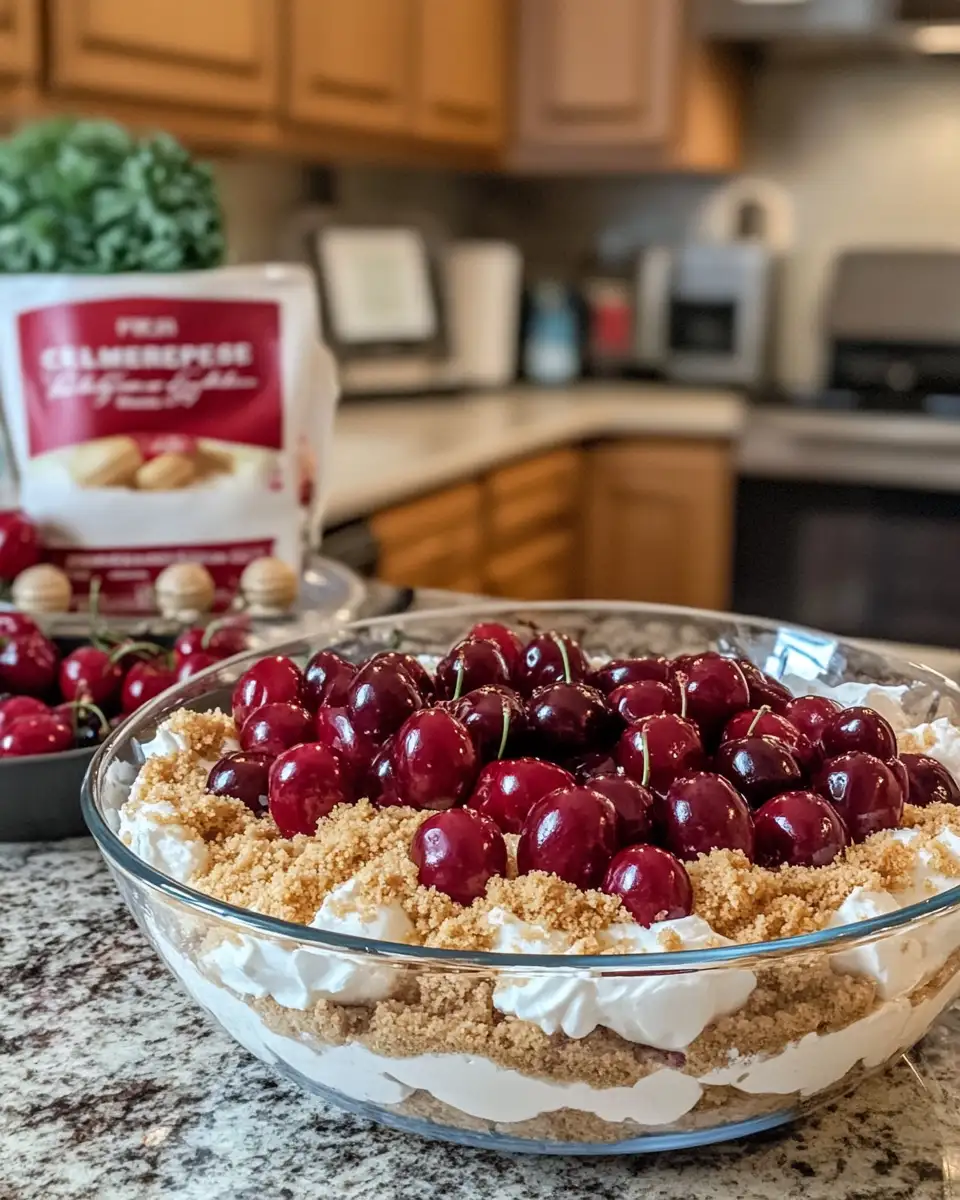 Layers of Bliss: Dive into a Cherry Cheesecake Trifle Delight 4 Ingredients for Layers of Bliss: Dive into a Cherry Cheesecake Trifle Delight