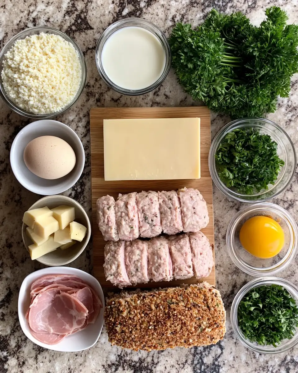 Ingredients for Reinventing Comfort: Chicken Cordon Bleu Meatloaf Delight