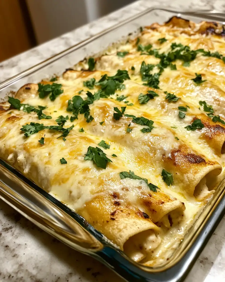 Final dish - Creamy Dreamy Delight: Chicken Enchiladas with Sour Cream White Sauce