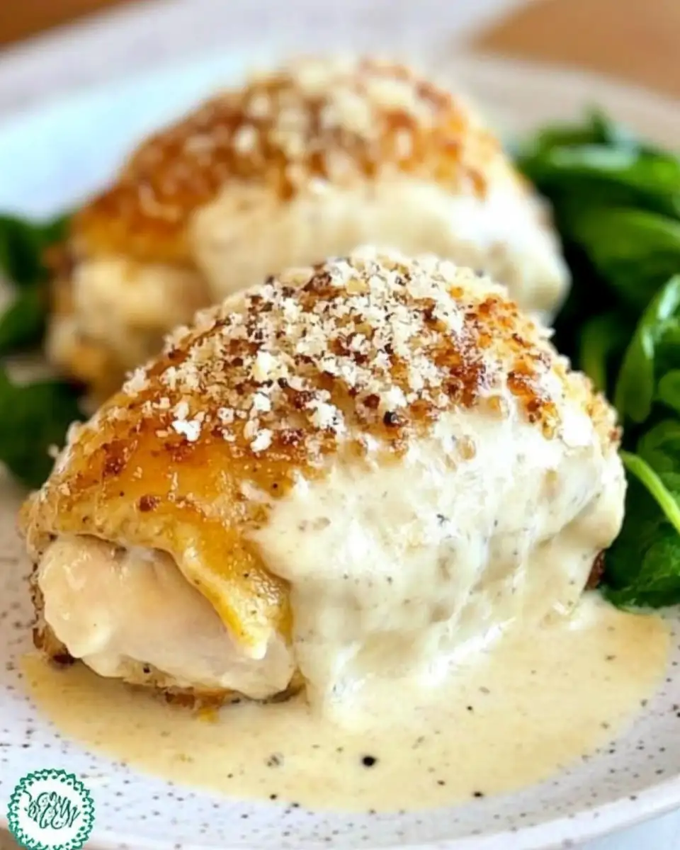 Irresistible Chicken Pillows with Luscious Creamy Parmesan Sauce - Featured Image