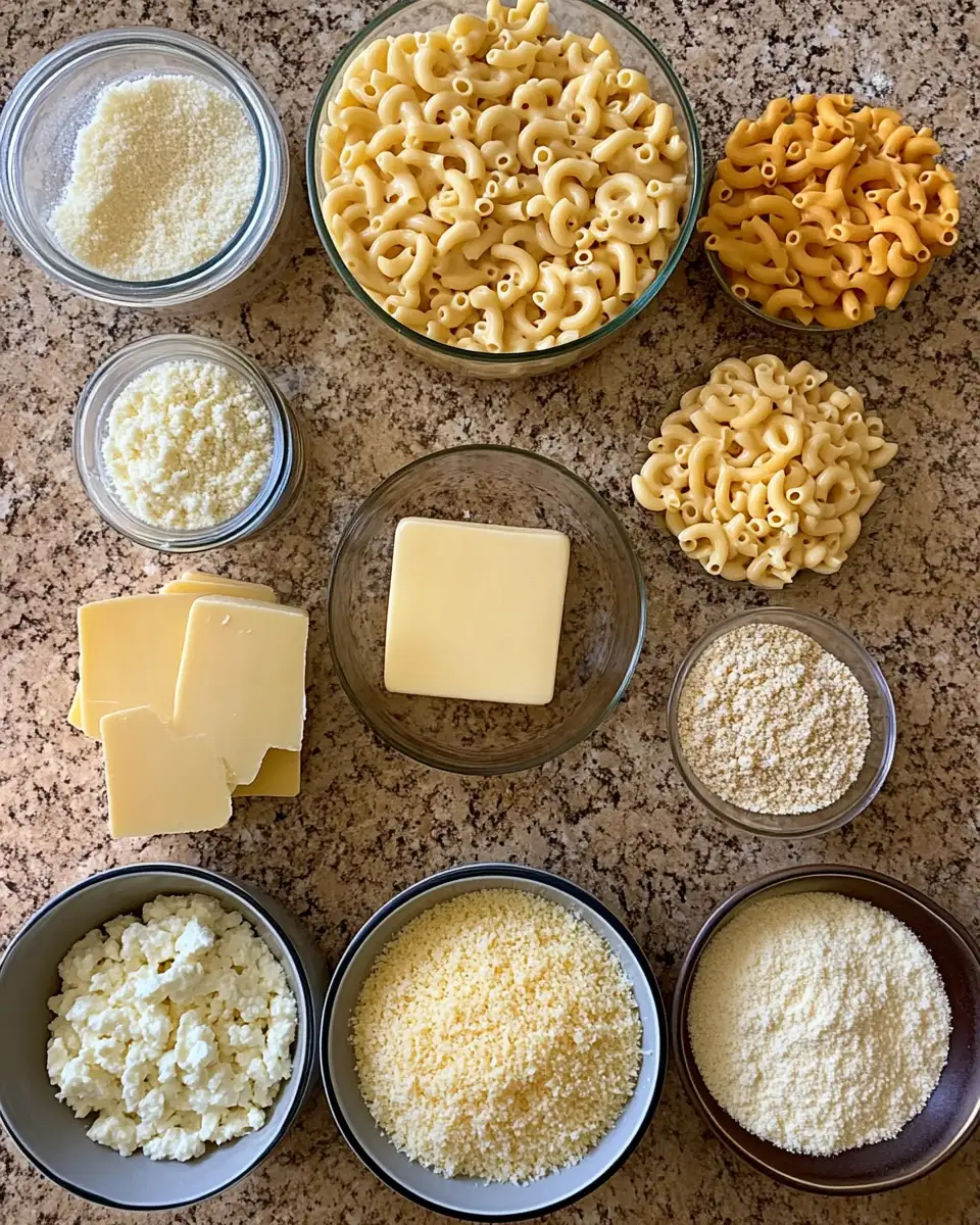 Ingredients for Irresistible Classic Mac & Cheese with Buttery Breadcrumb Bliss