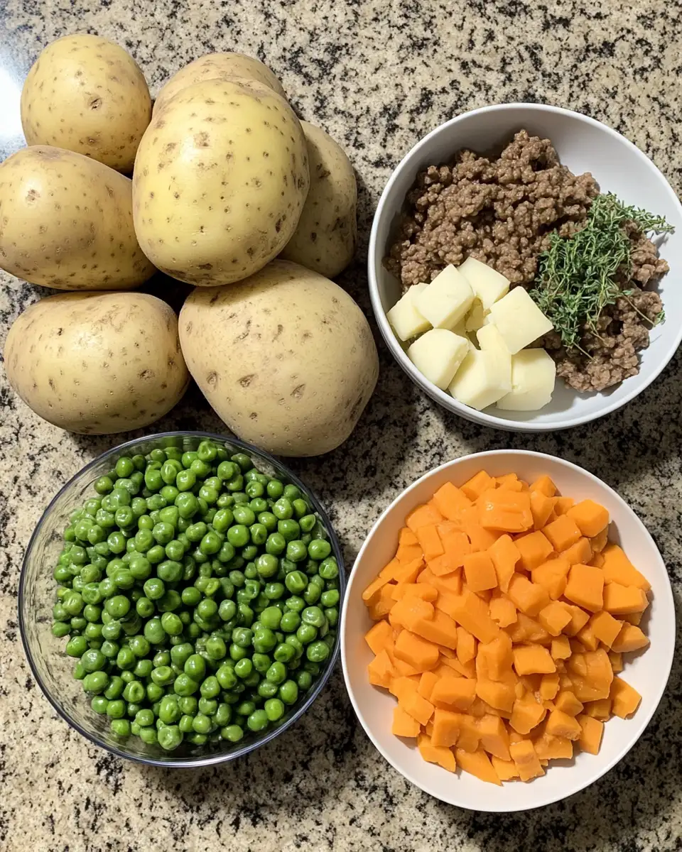Ingredients for Twice the Comfort: Cottage Pie Baked Potatoes