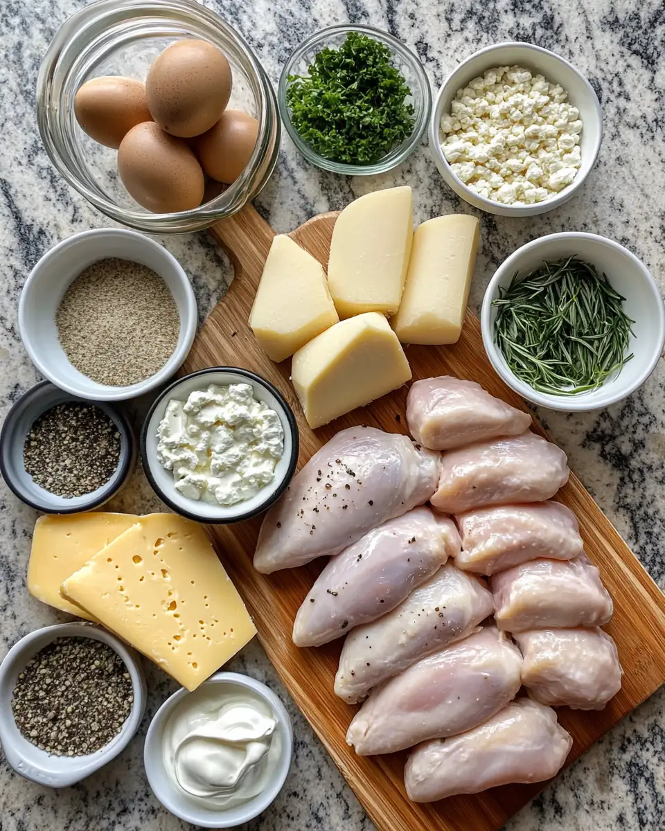 Ingredients for One-Pan Wonder: Creamy Boursin Chicken Skillet Delight