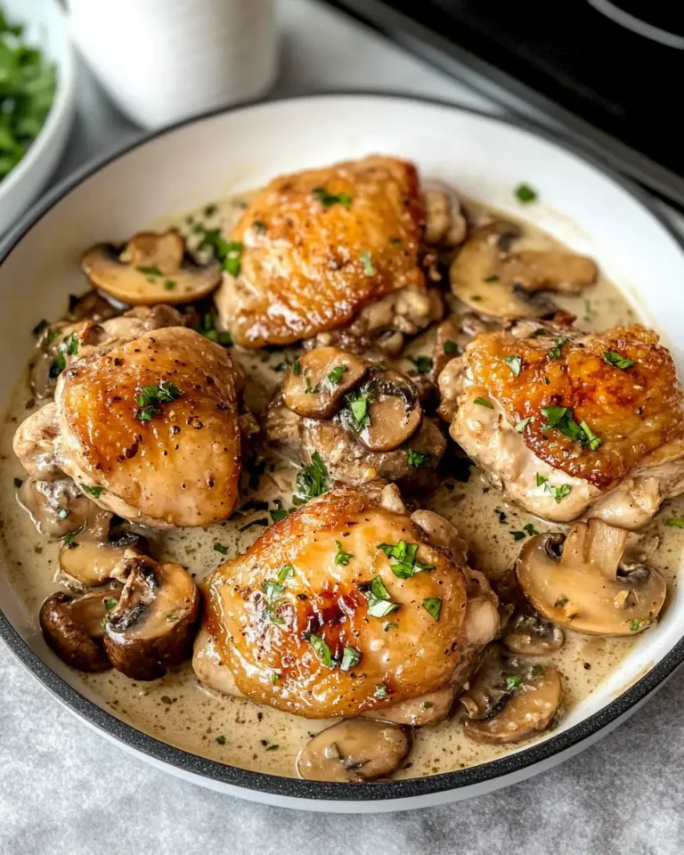 Irresistible Creamy Garlic Mushroom Chicken Thighs for a Flavorful Feast - Featured Image
