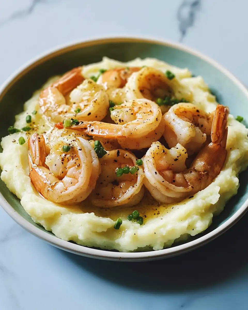 Decadent Creamy Garlic Shrimp Over Fluffy Mashed Potatoes Delight - Featured Image