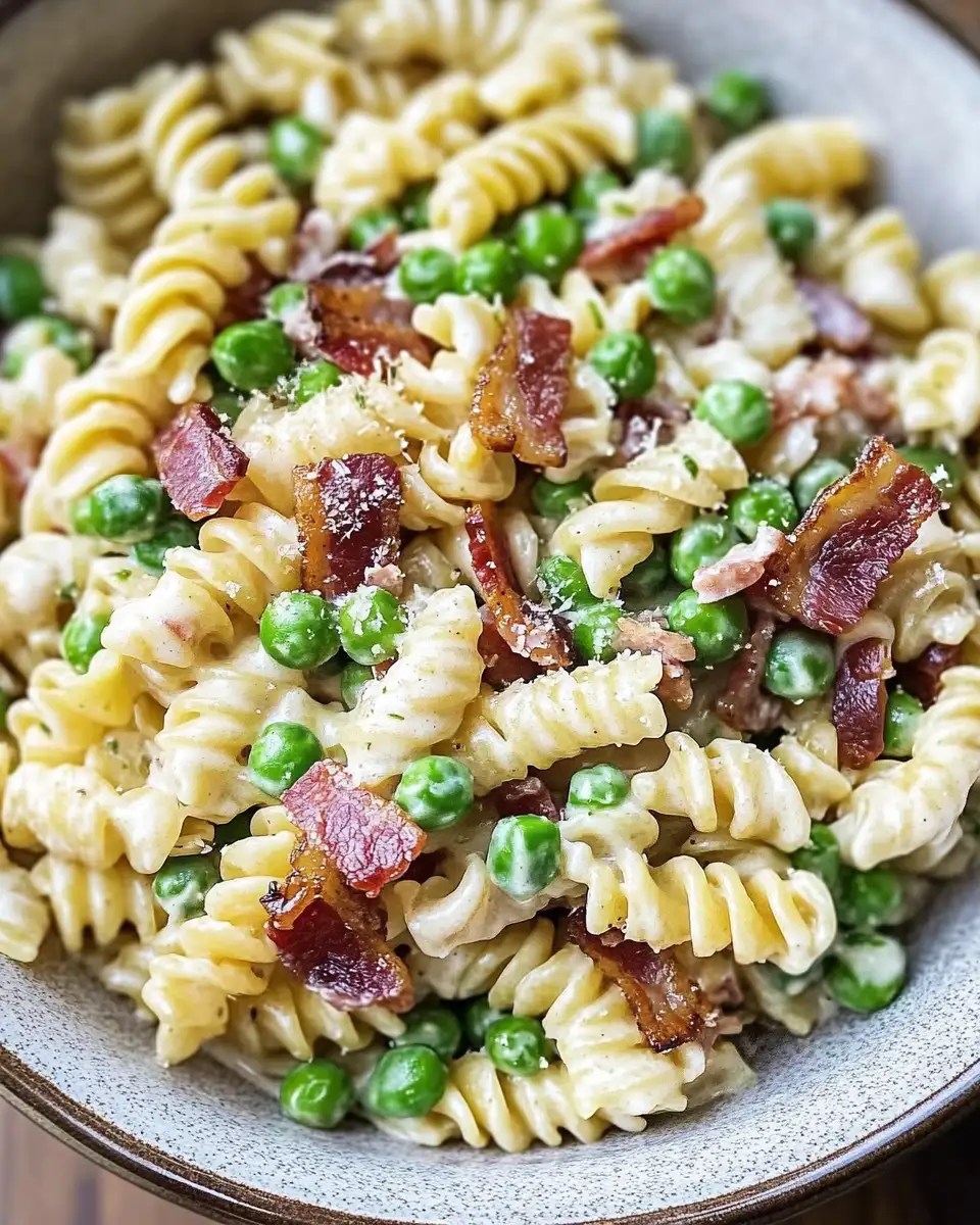 Indulge in the Ultimate Creamy Pea and Bacon Pasta Salad Delight - Featured Image