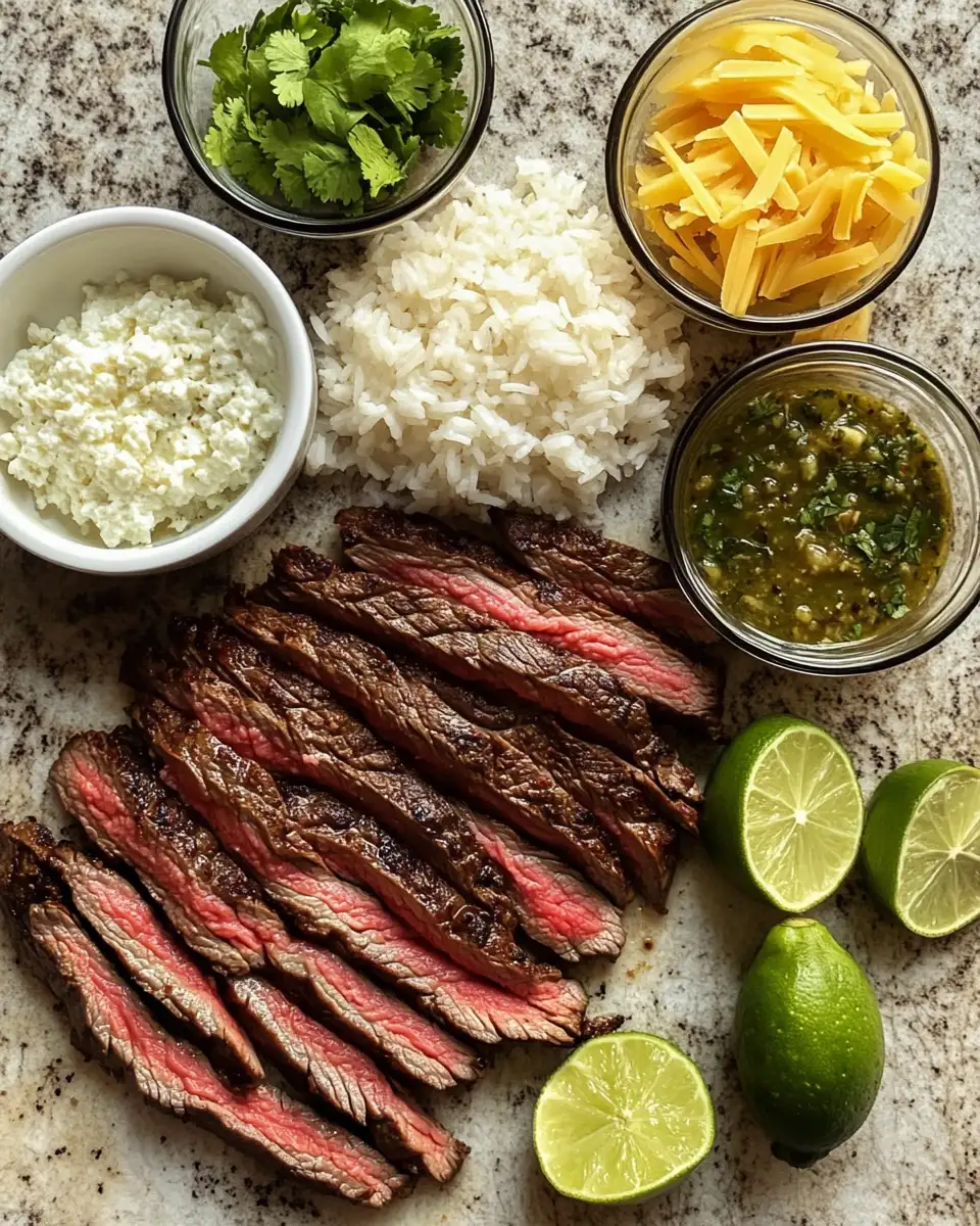 Ingredients for Savor the Flavor: Creamy Queso Rice Meets Juicy Steak Strips