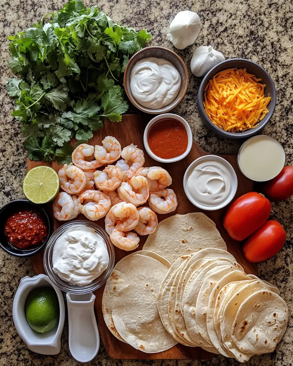 Ingredients for Indulge in Flavor: Creamy Shrimp Enchiladas Delight