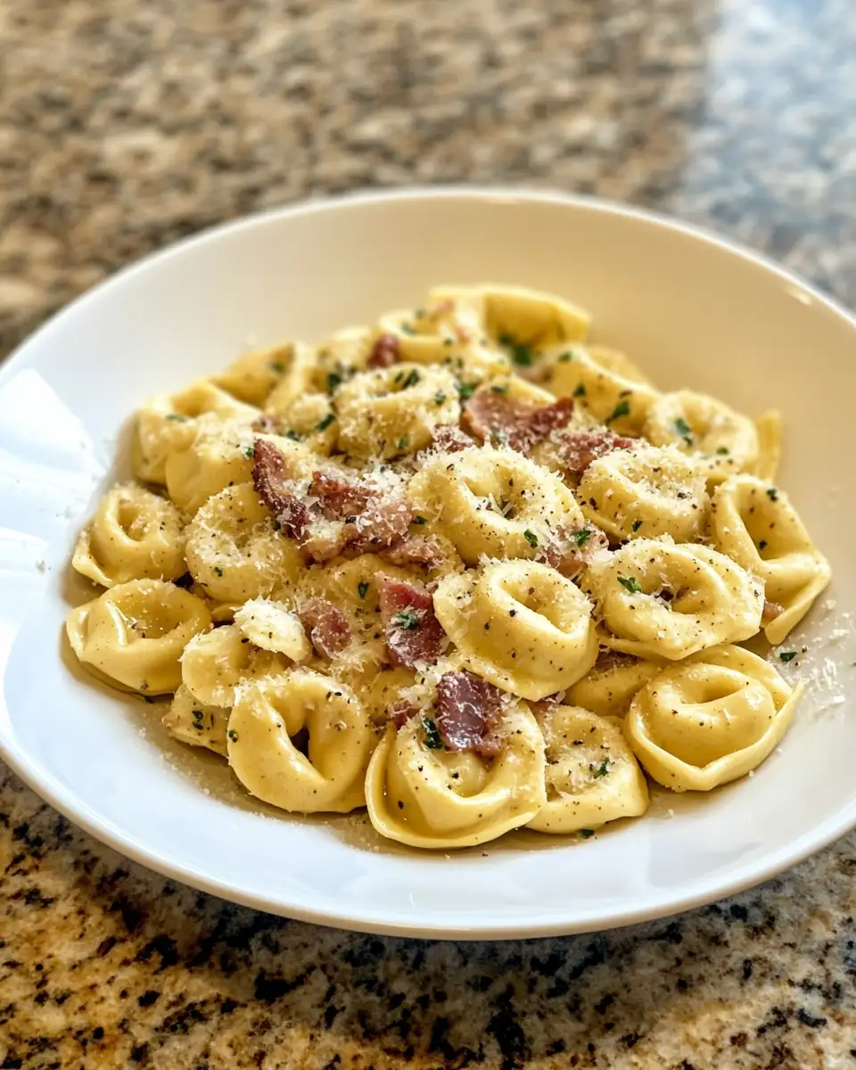 Final dish - Indulge in Comfort: Creamy Tortellini Carbonara Bliss