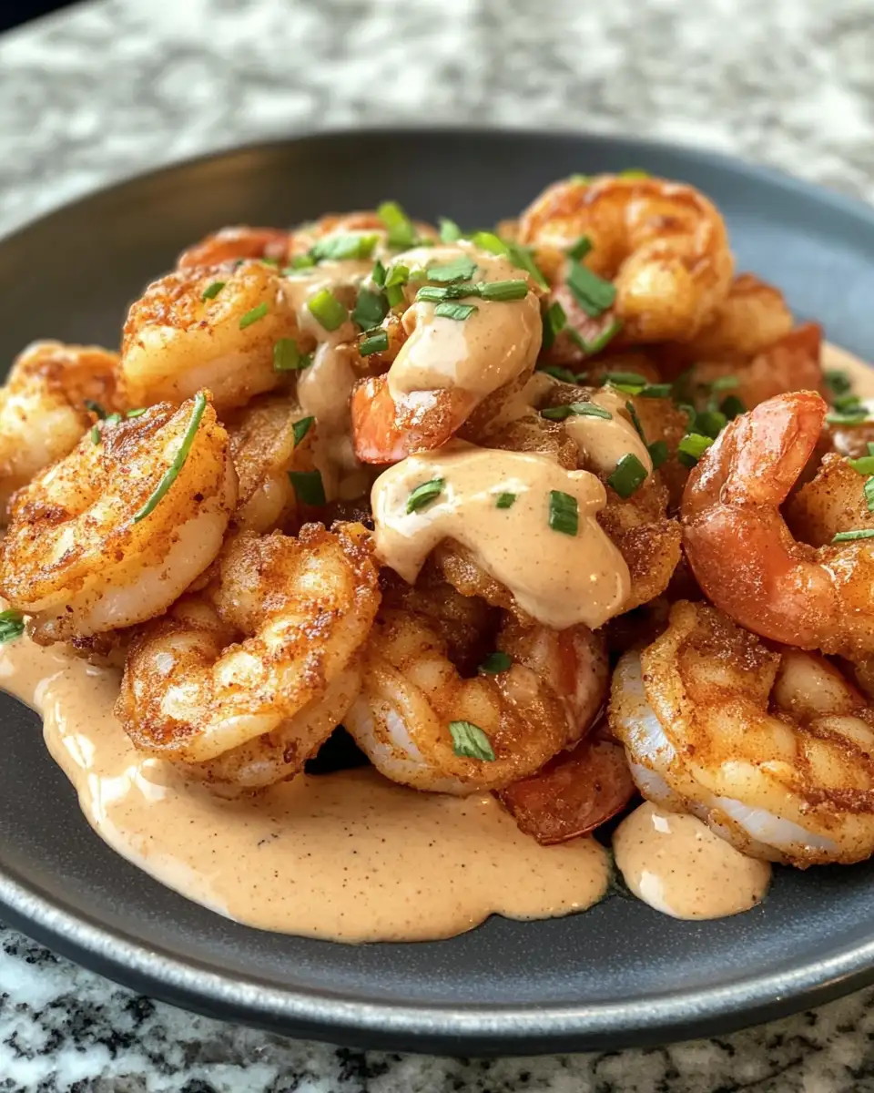 Final dish - Savor the Flavor: Crispy Cajun Shrimp with Creamy Sauce Sensation