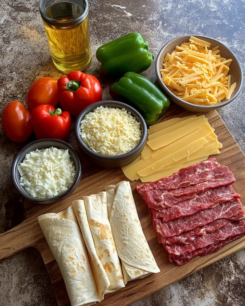 Ingredients for Crispy Cheese Steak Chimichangas: A Flavor Explosion You Can't Resist