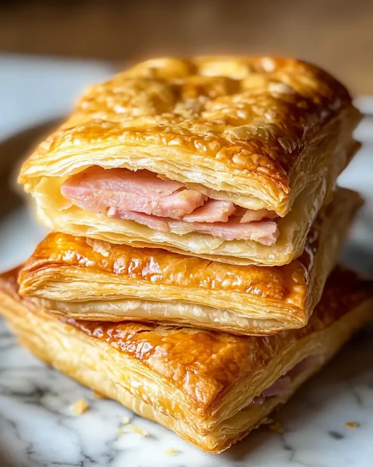 Golden Flaky Delights: Irresistible Crispy Ham and Cheese Puff Pastry Squares Recipe - Featured Image