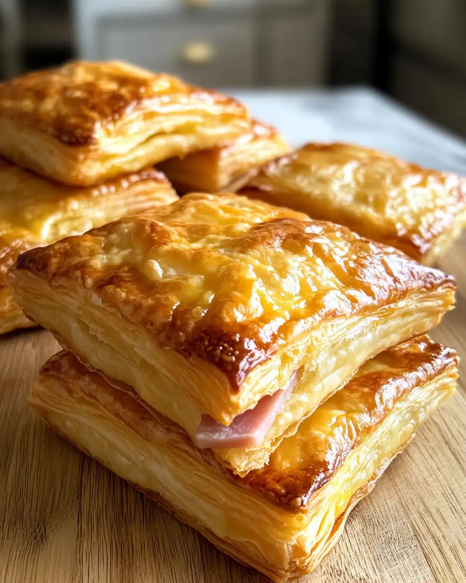 Golden Flaky Delights: Irresistible Crispy Ham and Cheese Puff Pastry Squares Recipe 6 Final dish - Golden Flaky Delights: Irresistible Crispy Ham and Cheese Puff Pastry Squares Recipe