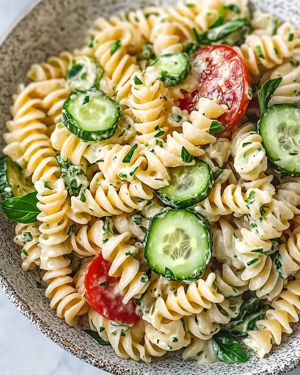 Refreshing Delight Cucumber Pasta Salad Recipe - Featured Image