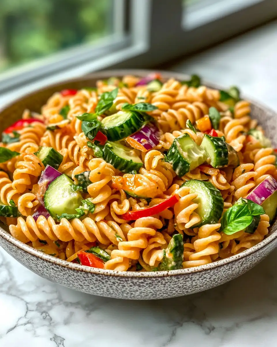 Refreshing Delight Cucumber Pasta Salad Recipe 6 Final dish - Refreshing Delight Cucumber Pasta Salad Recipe