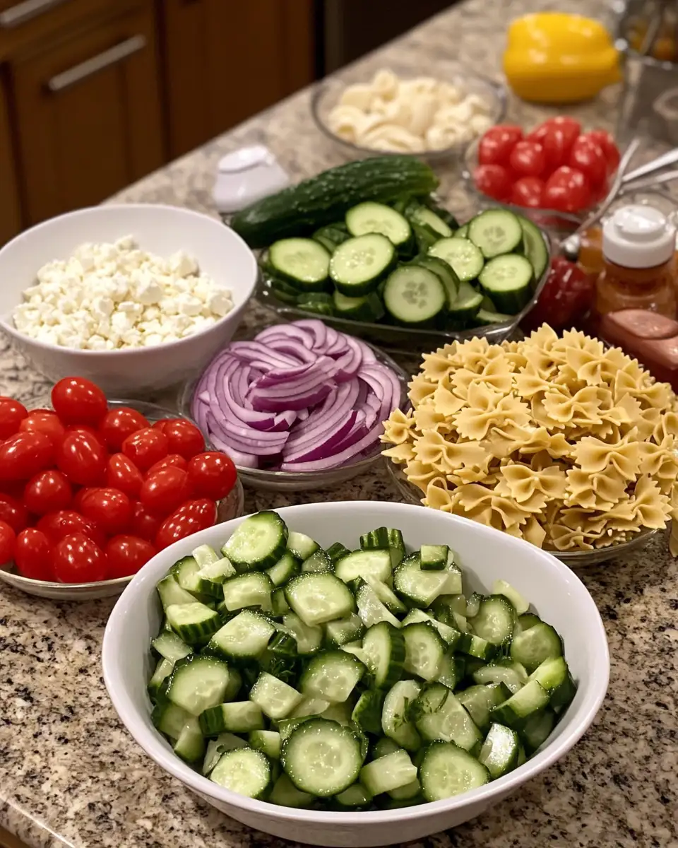 Refreshing Delight Cucumber Pasta Salad Recipe 4 Ingredients for Refreshing Delight Cucumber Pasta Salad Recipe