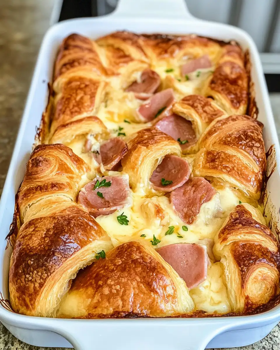Heavenly Layers: The Ultimate Ham and Cheese Croissant Casserole Delight - Featured Image