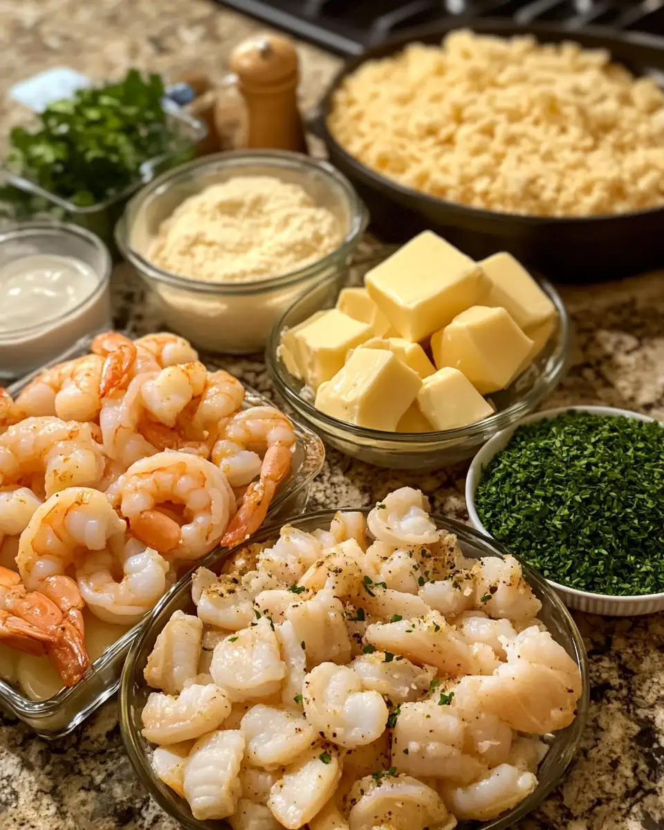 Ingredients for Mouthwatering Seafood Gratin: A Taste of the Ocean at Your Table