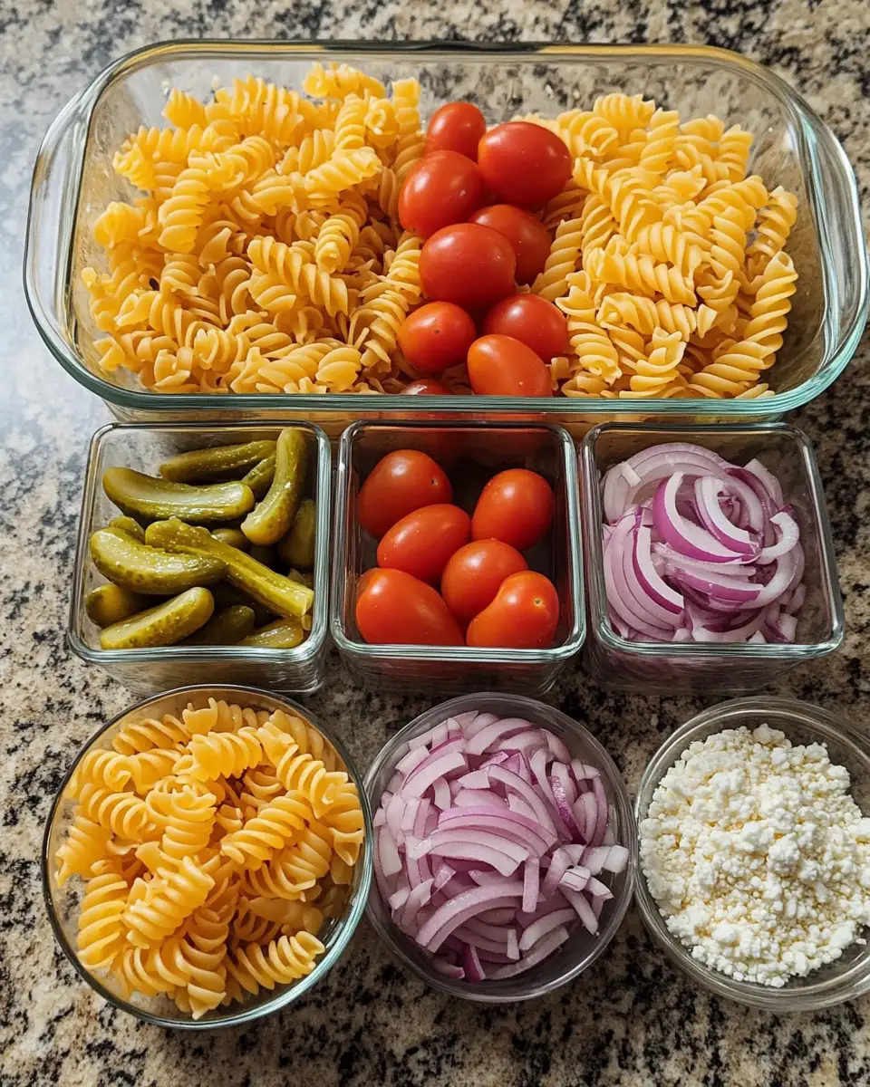 Zesty Twist: Dill Pickle Ranch Pasta Salad Delight 4 Ingredients for Zesty Twist: Dill Pickle Ranch Pasta Salad Delight