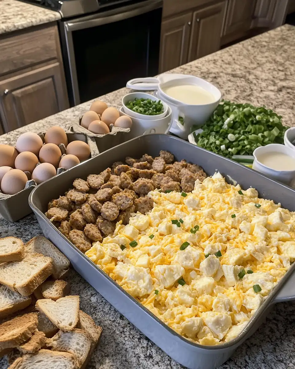 Wake Up to Delicious: Easy Sausage and Egg Casserole Delight 3 Ingredients for Wake Up to Delicious: Easy Sausage and Egg Casserole Delight