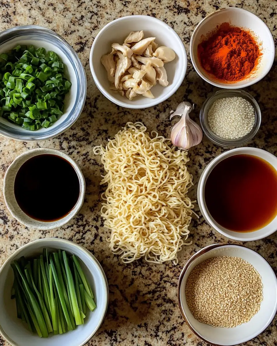 Ignite Your Taste Buds with Fiery Chicken Ramen 4 Ingredients for Ignite Your Taste Buds with Fiery Chicken Ramen
