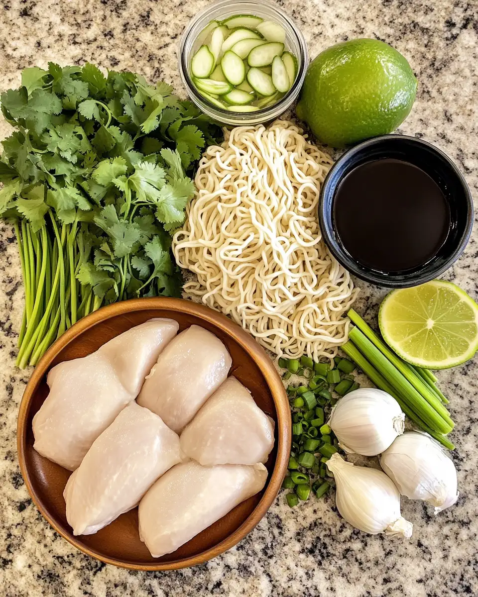 Ingredients for Spice Up Your Nights with Fiery Chicken Ramen and Creamy Garlic Bliss