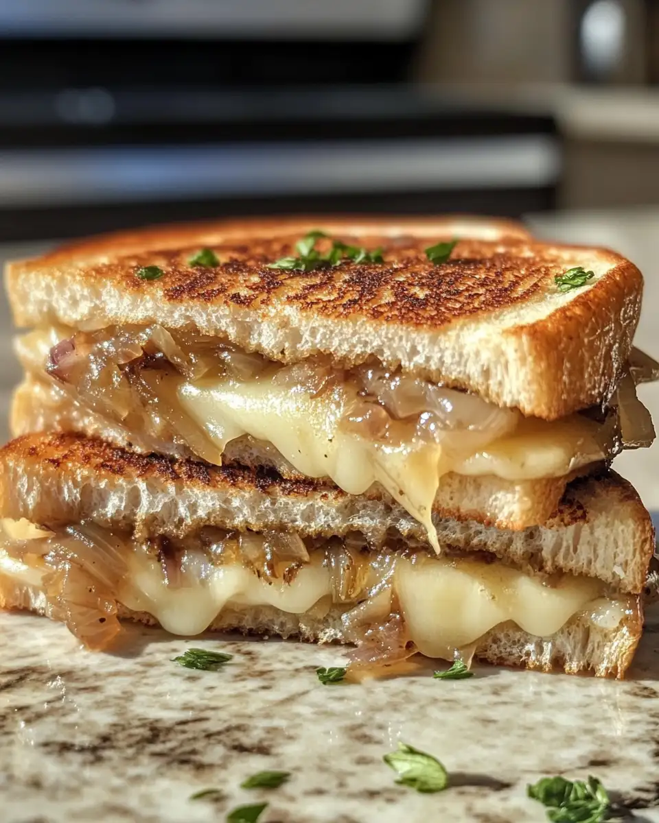Final dish - Gooey Perfection: The Ultimate French Onion Grilled Cheese Sandwich
