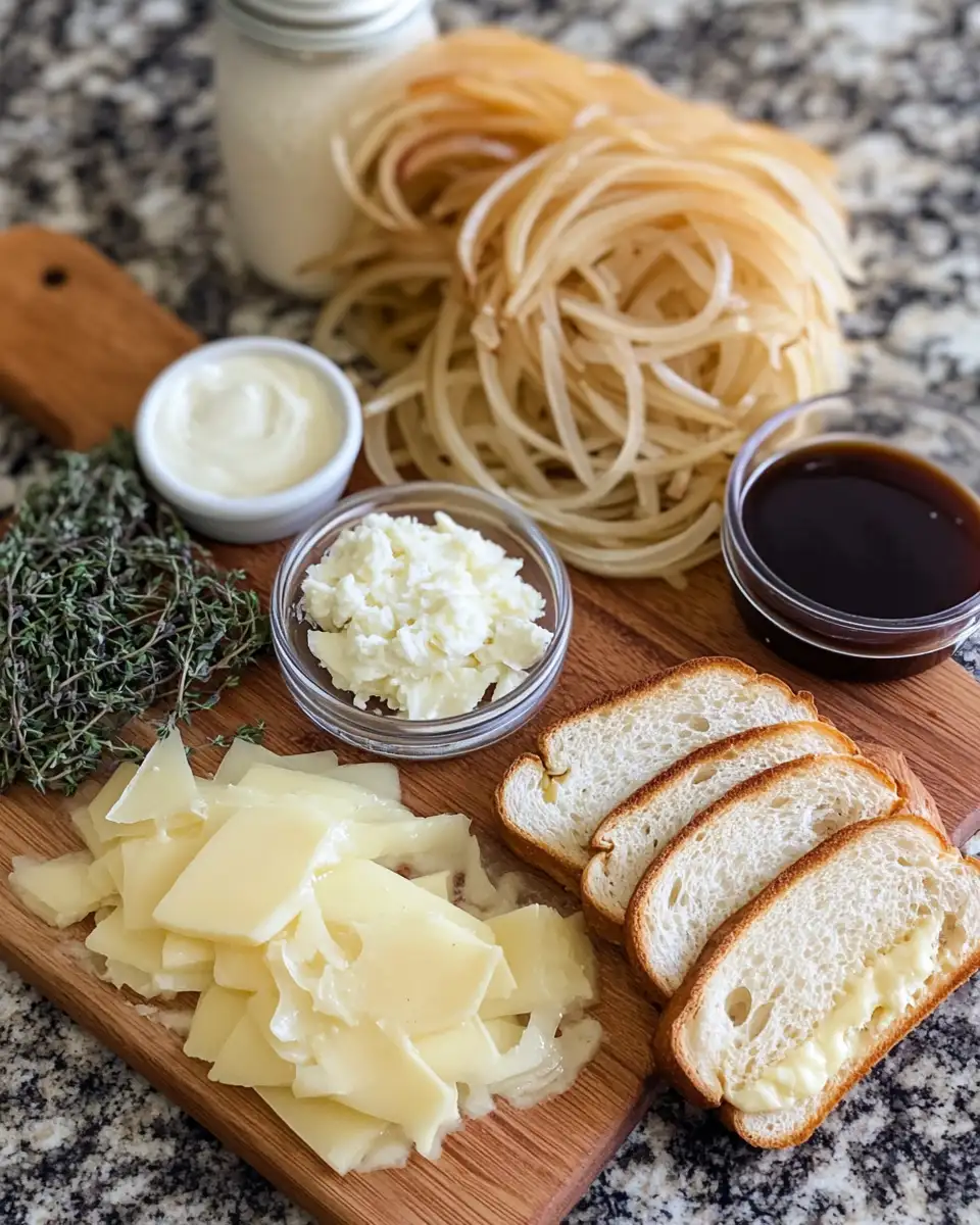 Ingredients for Gooey Perfection: The Ultimate French Onion Grilled Cheese Sandwich
