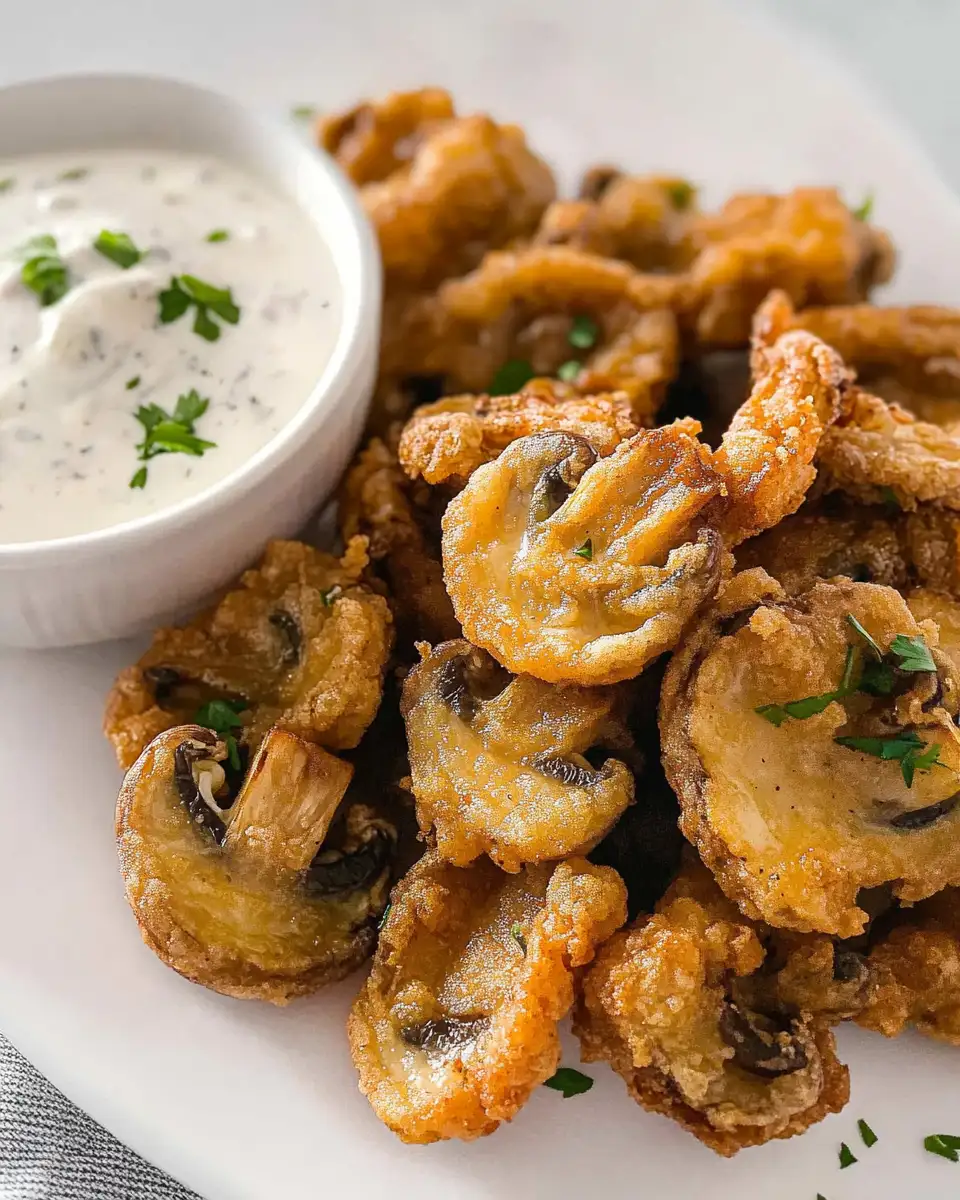 Crispy Delight: Fried Sliced Mushrooms with Ranch Dip - Featured Image