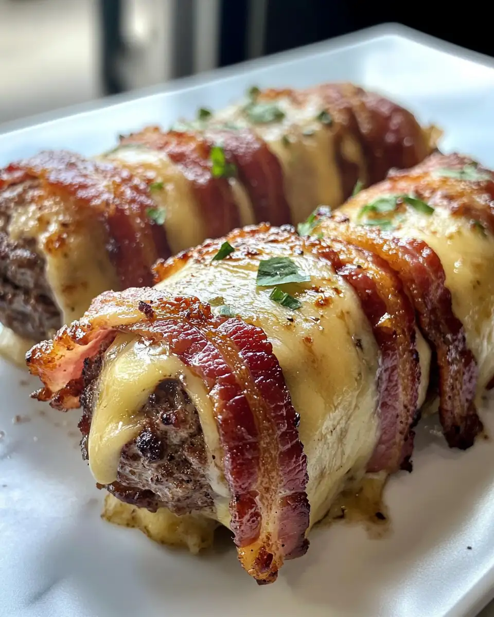 Final dish - Irresistible Garlic Butter Bacon Cheeseburger Rollups to Elevate Your Burger Game