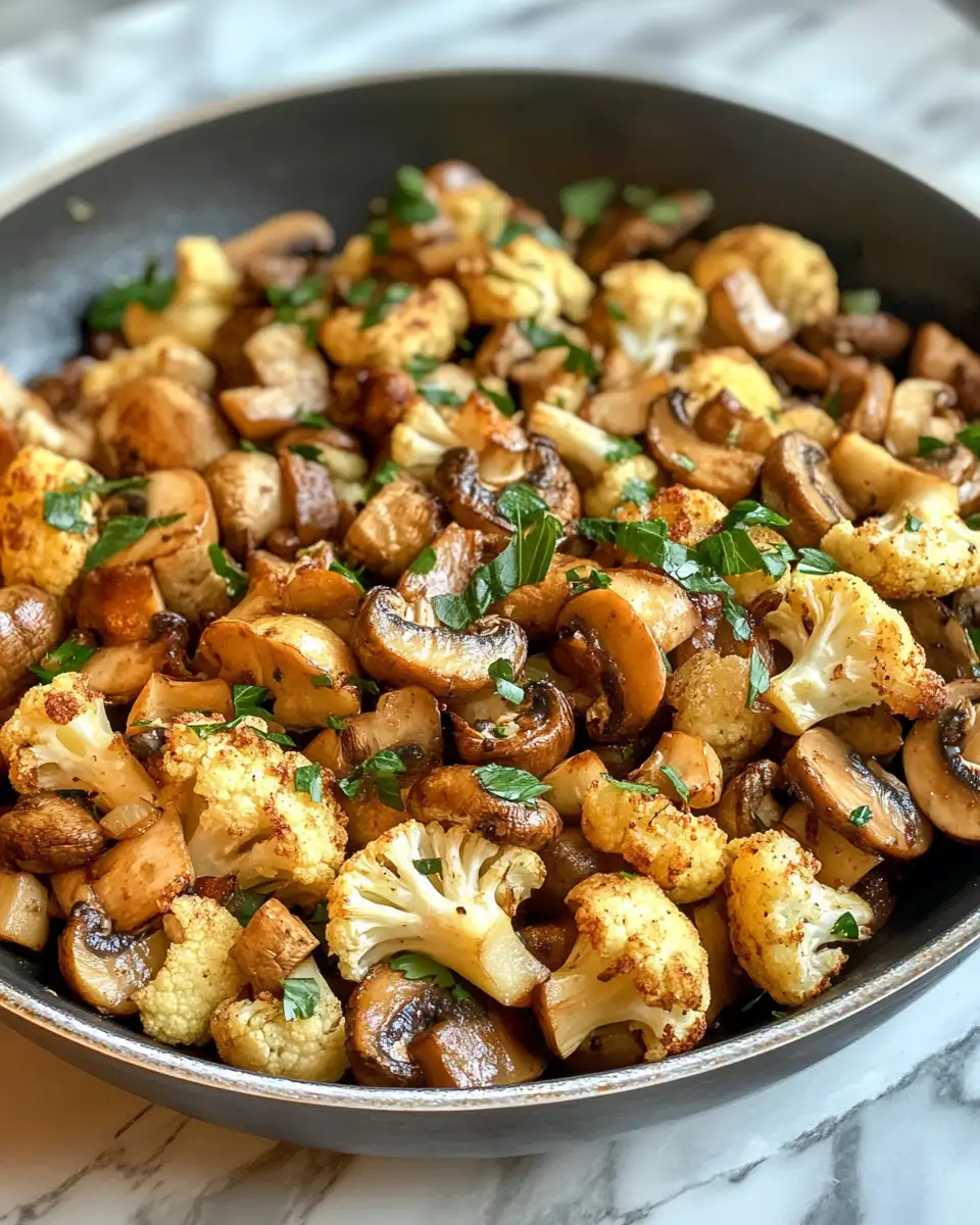 Savor the Flavor: Garlic Cauliflower Mushroom Skillet Sensation 6 Final dish - Savor the Flavor: Garlic Cauliflower Mushroom Skillet Sensation