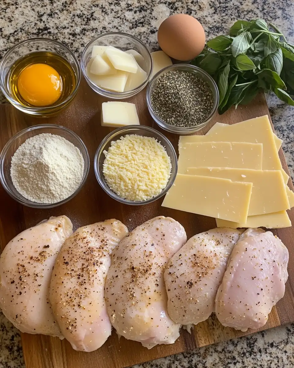 Ingredients for Golden Baked Provolone Chicken: A Cheesy Delight for Your Taste Buds