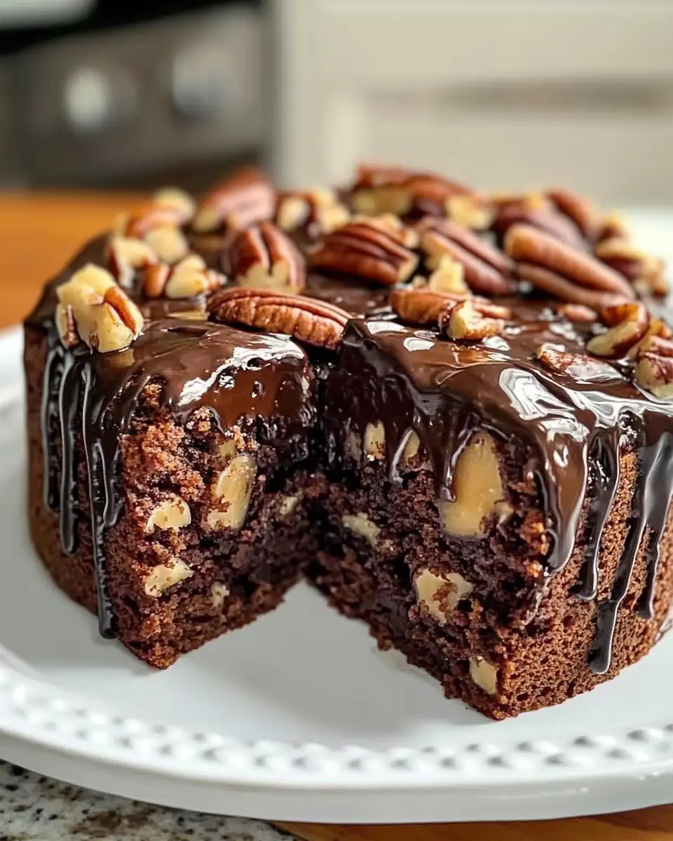 Indulge in Decadence with the Ultimate Gooey Chocolate Pecan Cake - Featured Image